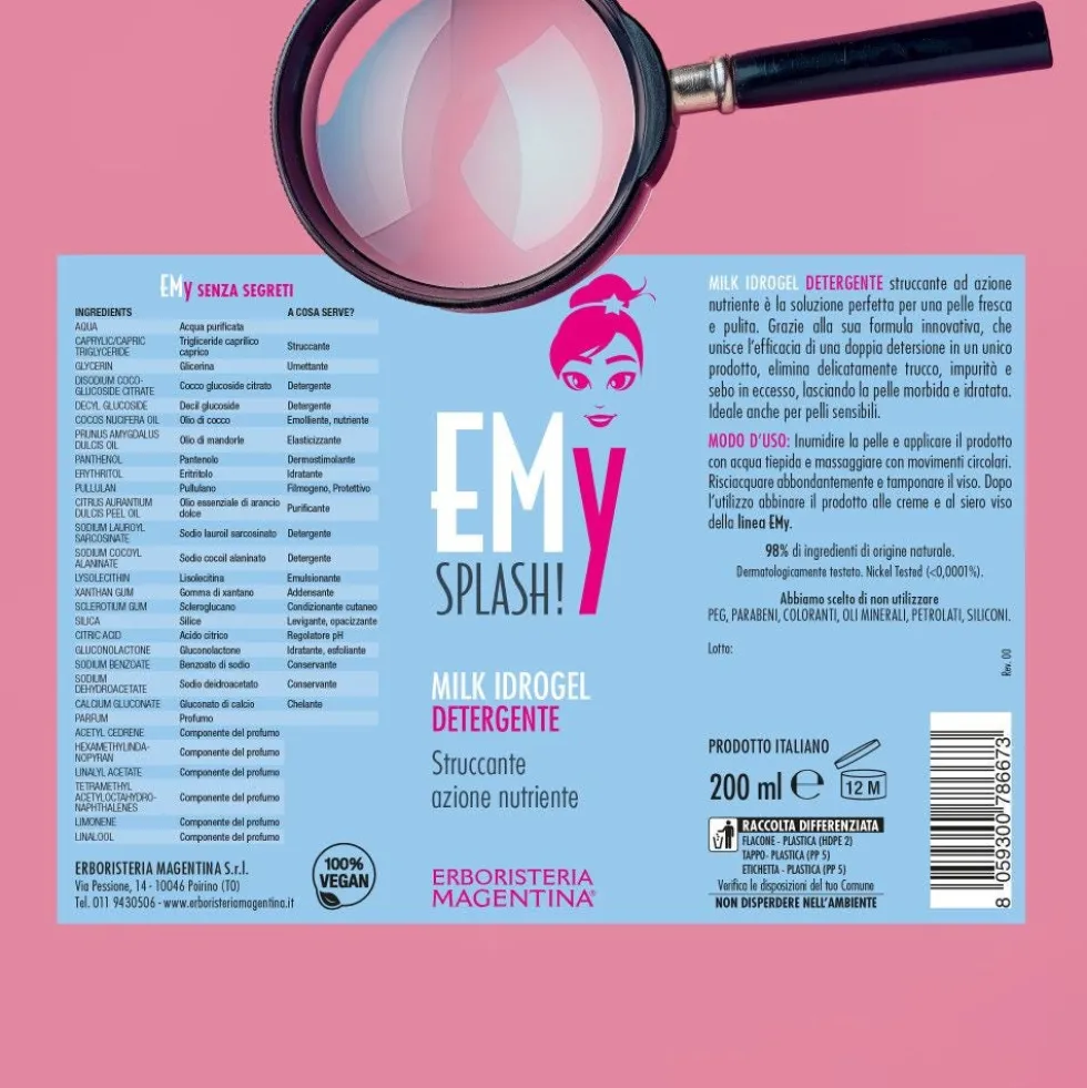 Erboristeria Magentina EMy - Milk Idrogel Detergente Nutriente, 200ml