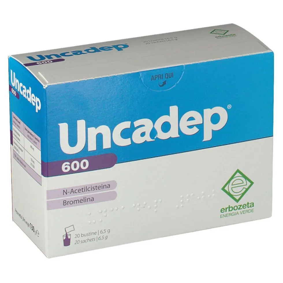 Erbozeta Uncadep 600 Integratore Alimentare, 20 Bustine