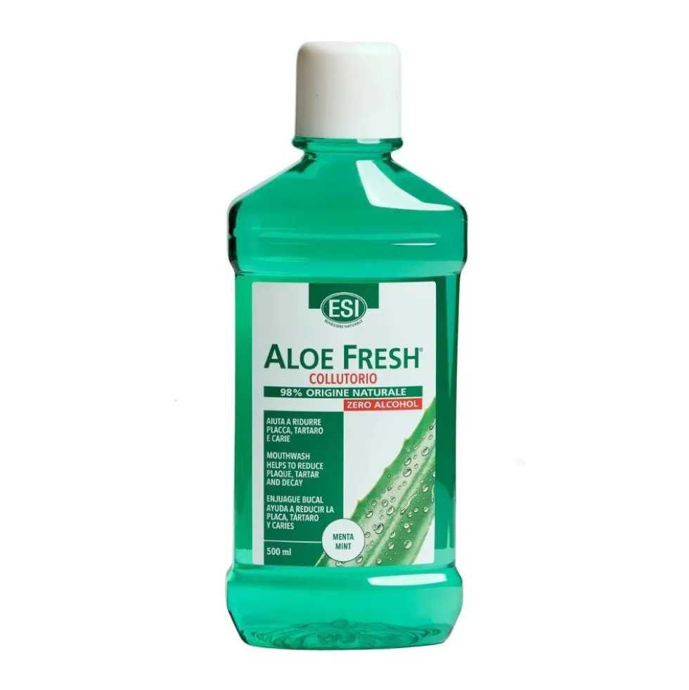 ESI Aloe Fresh - Collutorio antiplacca e lenitivo per gengive sensibili e alitosi, 500 ml
