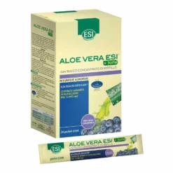 ESI Aloe vera succo +forte con mirtillo - Integratore per depurare l'organismo, 24 bustine