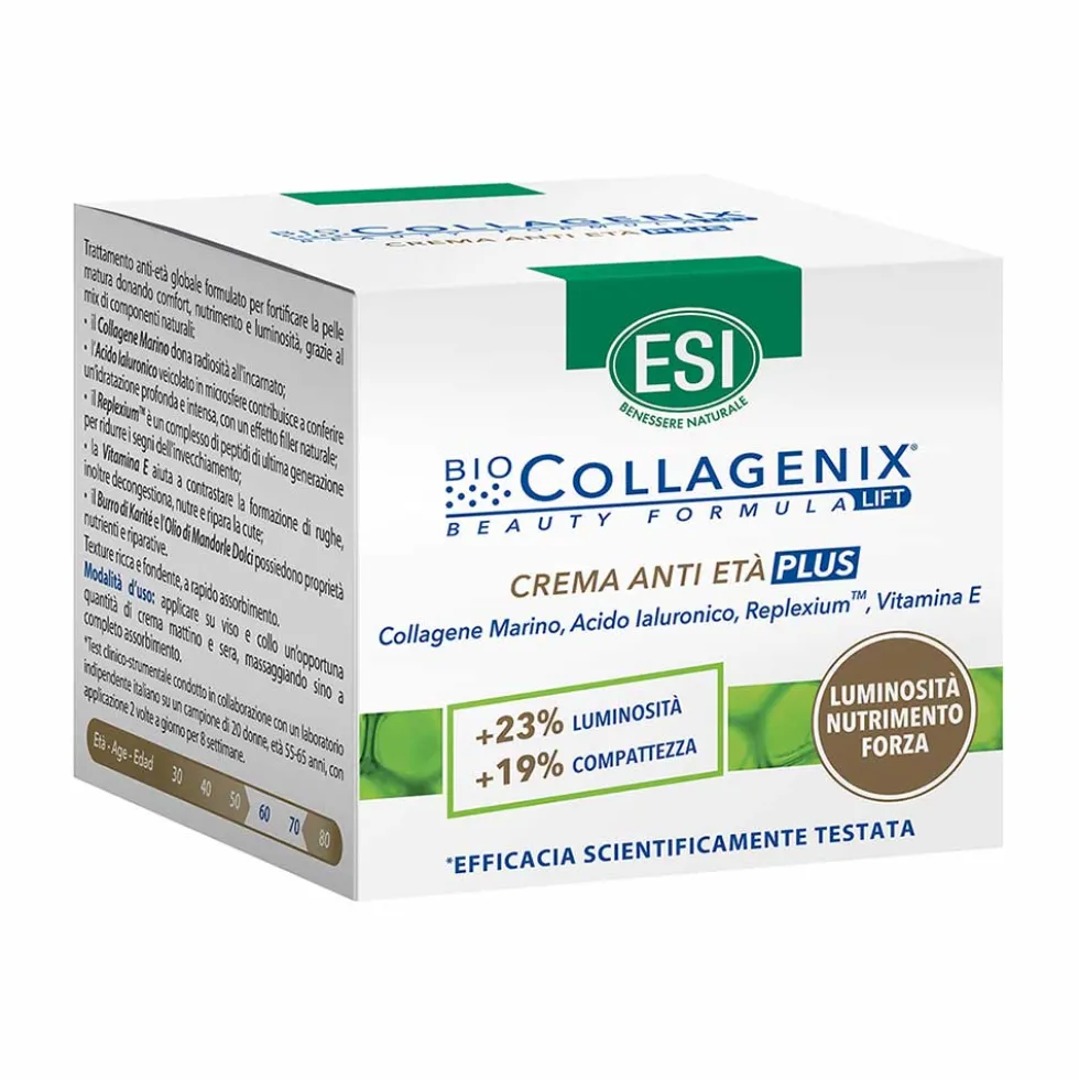 ESI Biocollagenix - Crema Antietà Plus Viso Luminosità Nutrimento Forza, 50ml