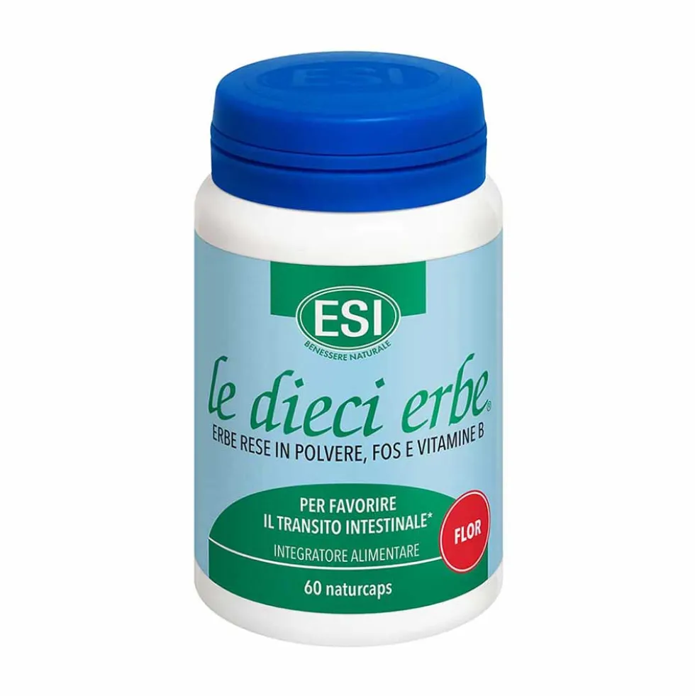 ESI Le Dieci Erbe Flor - Integratore alimentare per il transito intestinale, 60 capsule vegetali