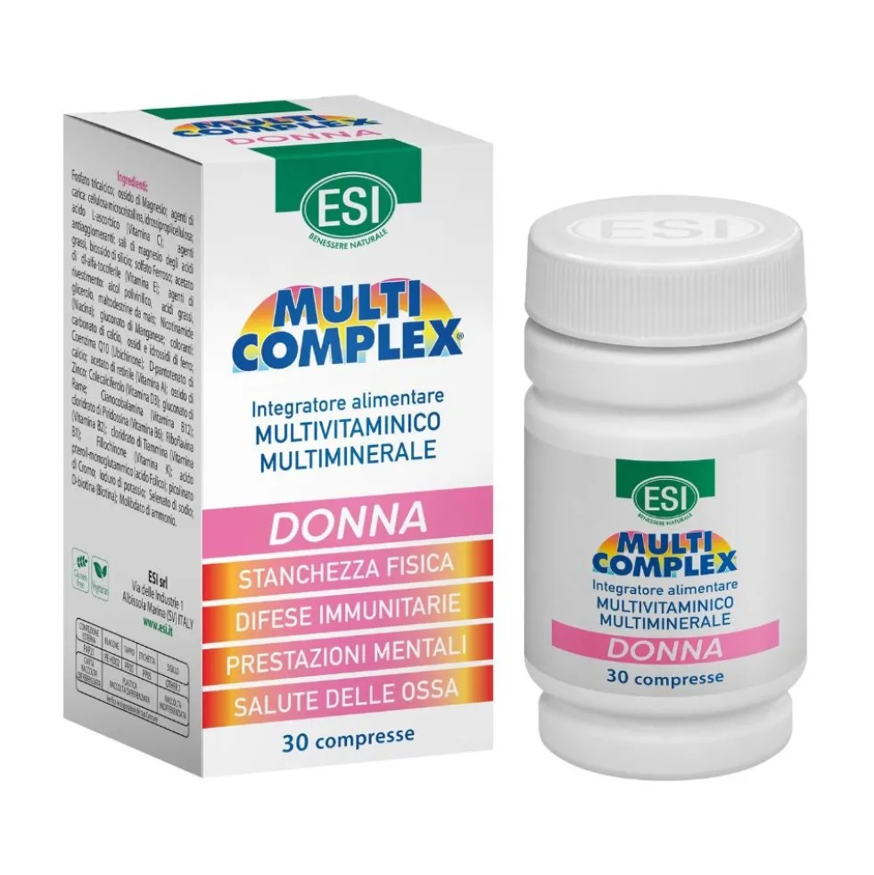 ESI Multicomplex Donna - Integratore multivitaminico per la stanchezza e le difese, 30 compresse