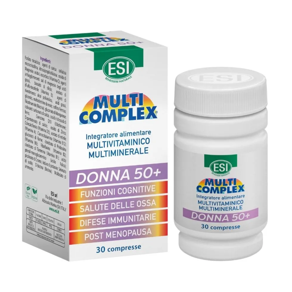 ESI Multicomplex - Donna 50+ Integratore di Vitamine e Minerali, 30 Compresse