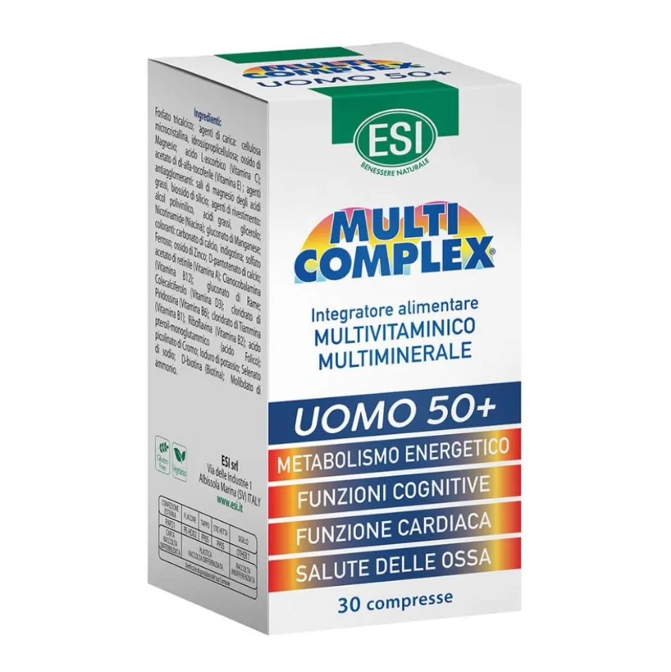 ESI Multicomplex Uomo 50+ - Integratore di vitamine e minerali per il metabolismo, 30 compresse