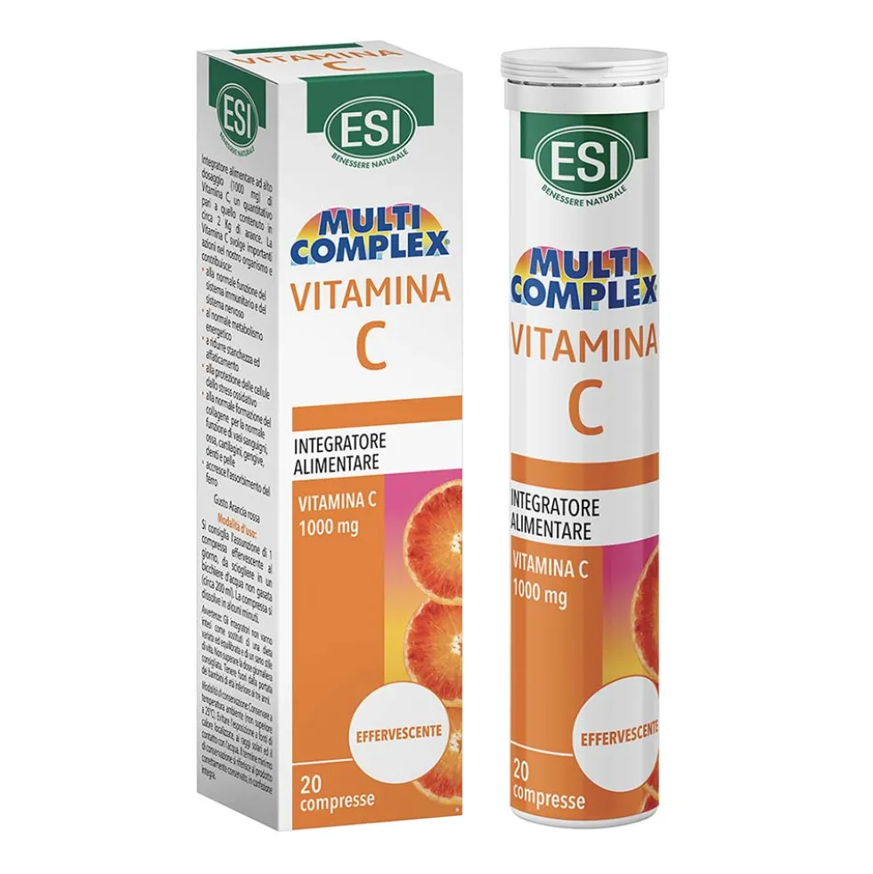 Esi Multicomplex Vitamina C - Integratore per il sistema immunitario, 20 compresse effervescenti