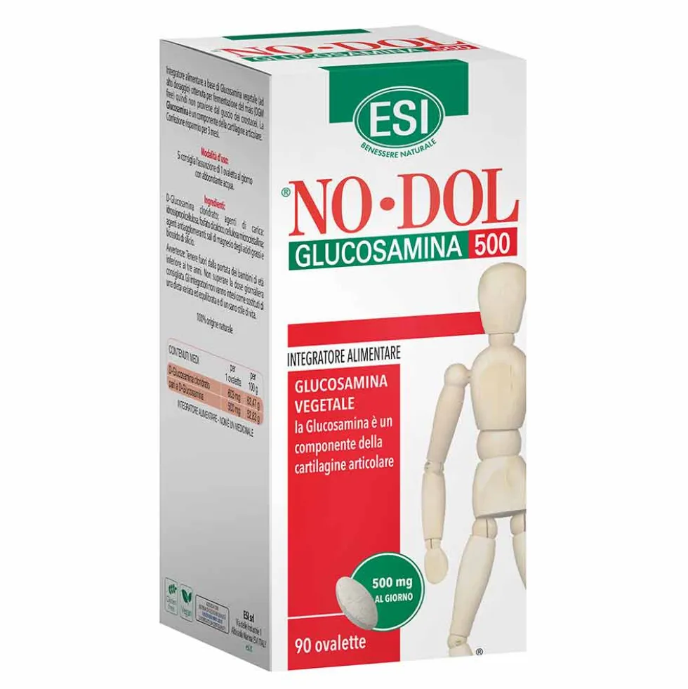 ESI NoDol Glucosamina Pura 500 - Integratore alimentare per la funzionalità articolare, 90 ovalette