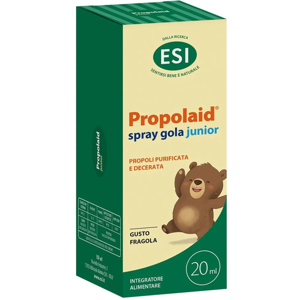 ESI Propolaid Spray Gola Junior Integratore Propoli Gusto Fragola, 20ml
