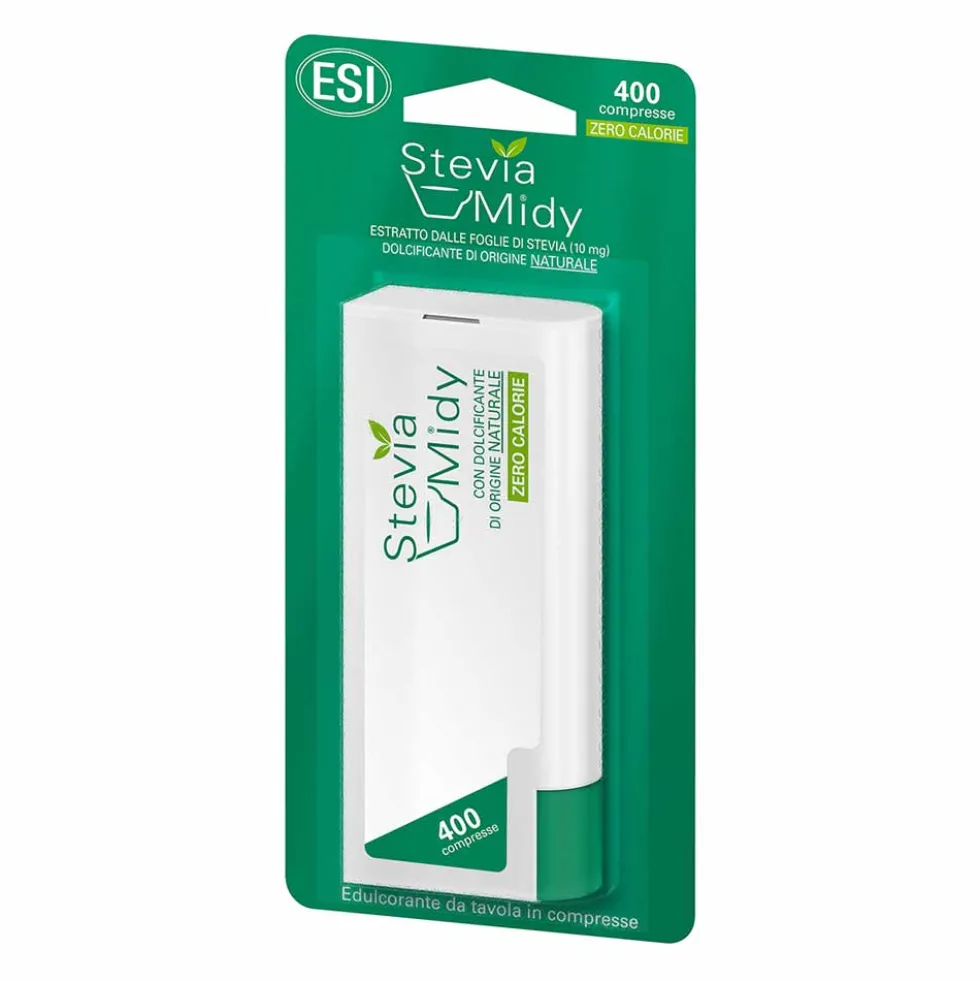 ESI Stevia Midy - Dolcificante da tavola senza calorie per le bevande, 400 compresse