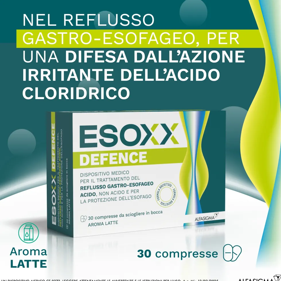 EsoXX Defence Dispositivo Medico per Reflusso Gastro-Esofageo, 30 Compresse