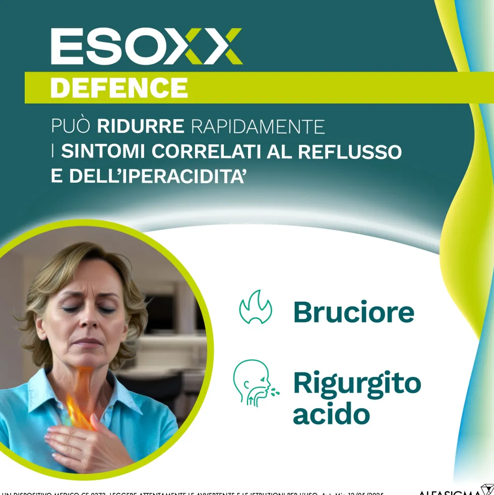 EsoXX Defence Dispositivo Medico per Reflusso Gastro-Esofageo, 20 Compresse