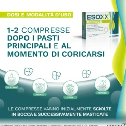 EsoXX Defence Dispositivo Medico per Reflusso Gastro-Esofageo, 20 Compresse
