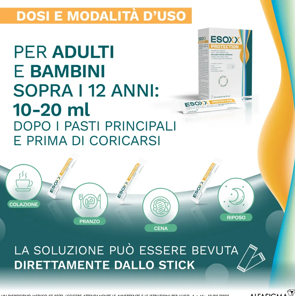 EsoXX Protection Dispositivo Medico per il Reflusso Gastro-Esofageo, 20 Bustine