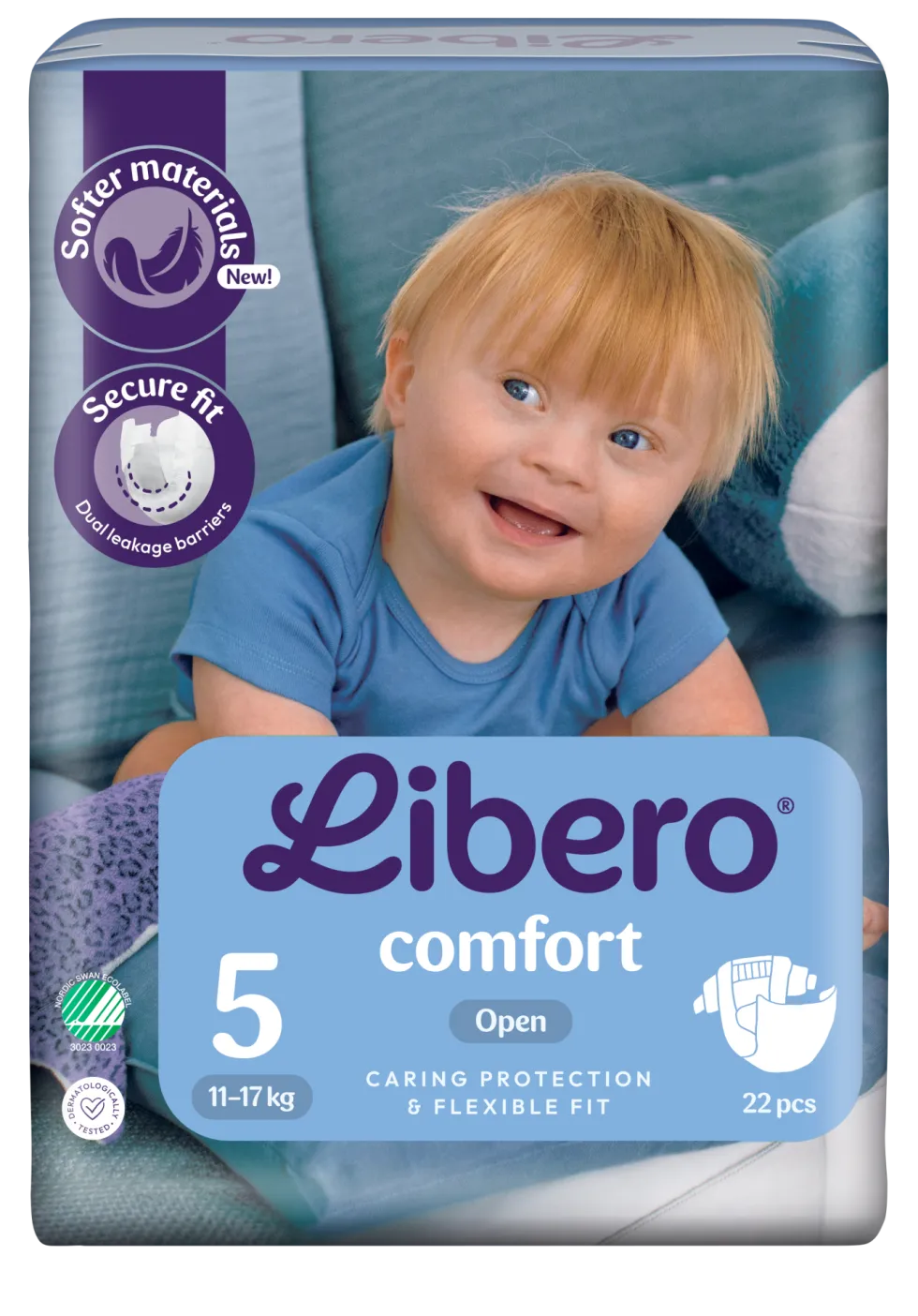 Essity Libero Comfort 5 - Pannolini a mutandina per bambini da 11 a 17 kg, 22 pannolini