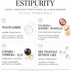 Estiage EstiPurity Siero + Booster Purificante alla Niacinamide, 30ml