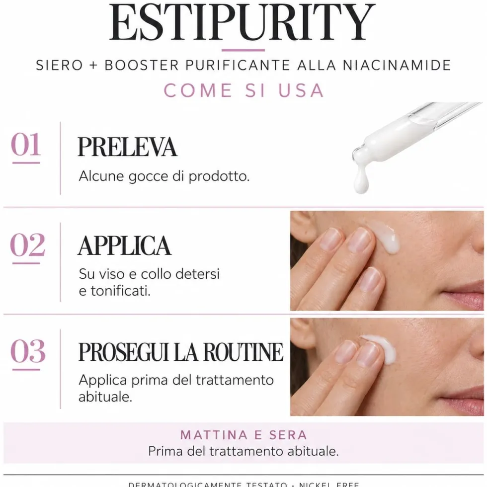 Estiage EstiPurity Siero + Booster Purificante alla Niacinamide, 30ml