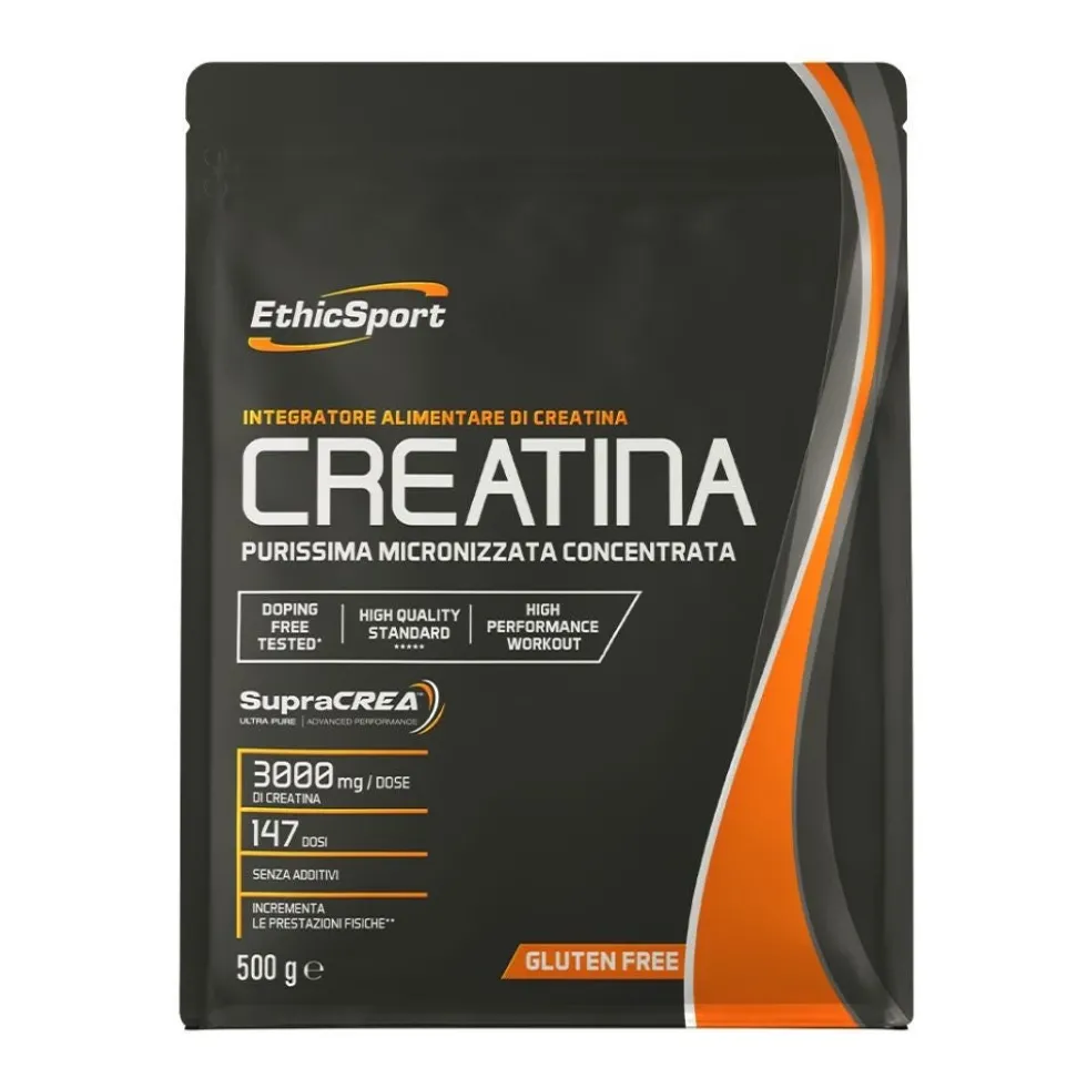 EthicSport Creatina - Integratore in polvere a base di creatina monoidrato, 500 g