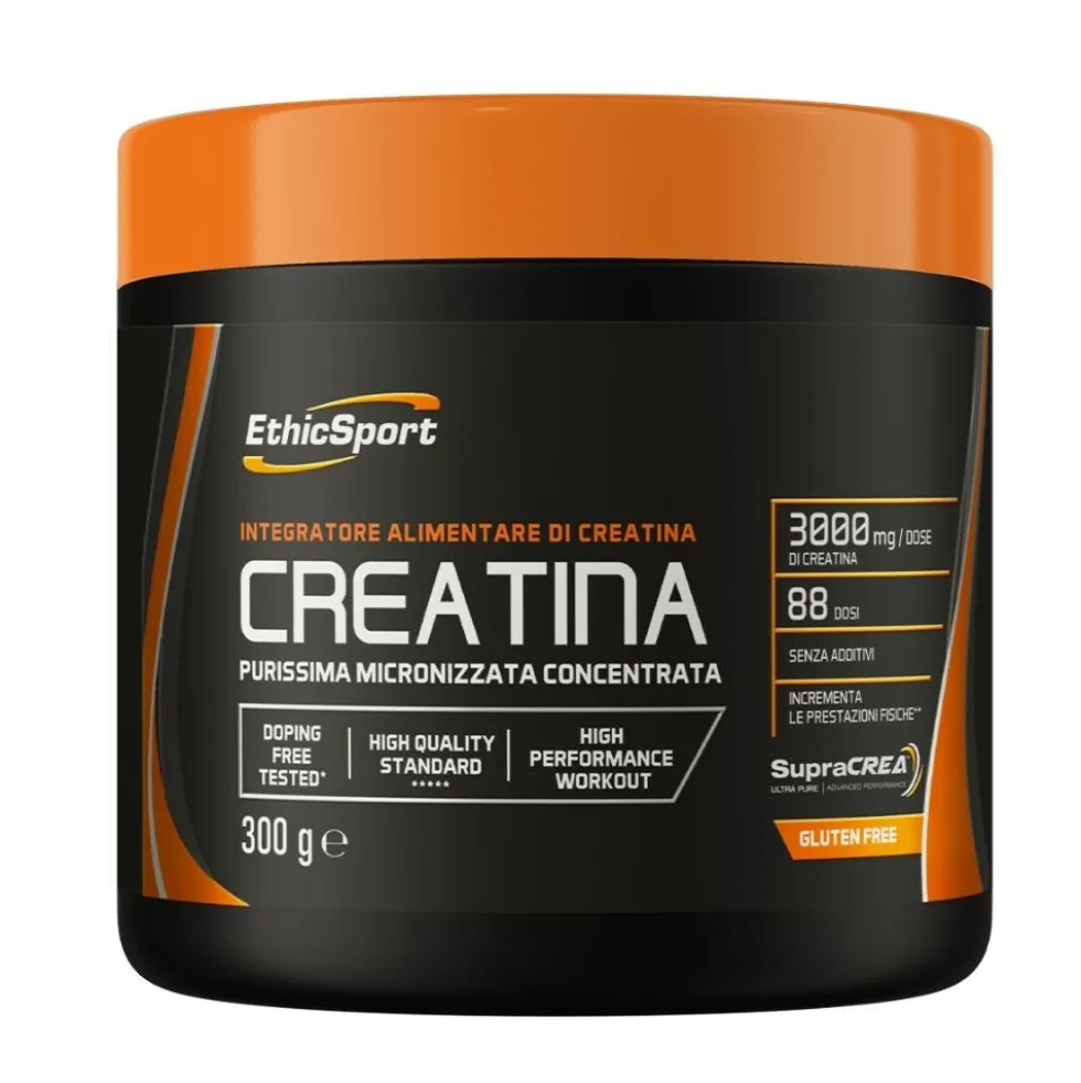 EthicSport Creatina - Integratore alimentare in polvere per le prestazioni fisiche, 300 g