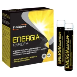 EthicSport Energia Rapida+ - Integratore energetico per il recupero rapido, 10 flaconcini da 25 ml
