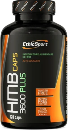 Ethicsport HMB 3600 Plus Integratore per il recupero e la funzionalità muscolare, 120 capsule