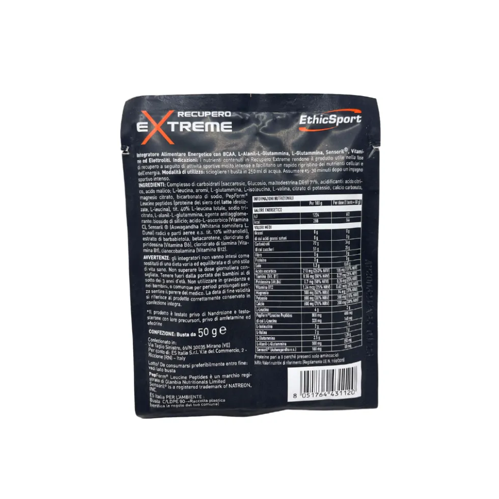 EthicSport Recupero Extreme Integratore Alimentare Energetico, 50g
