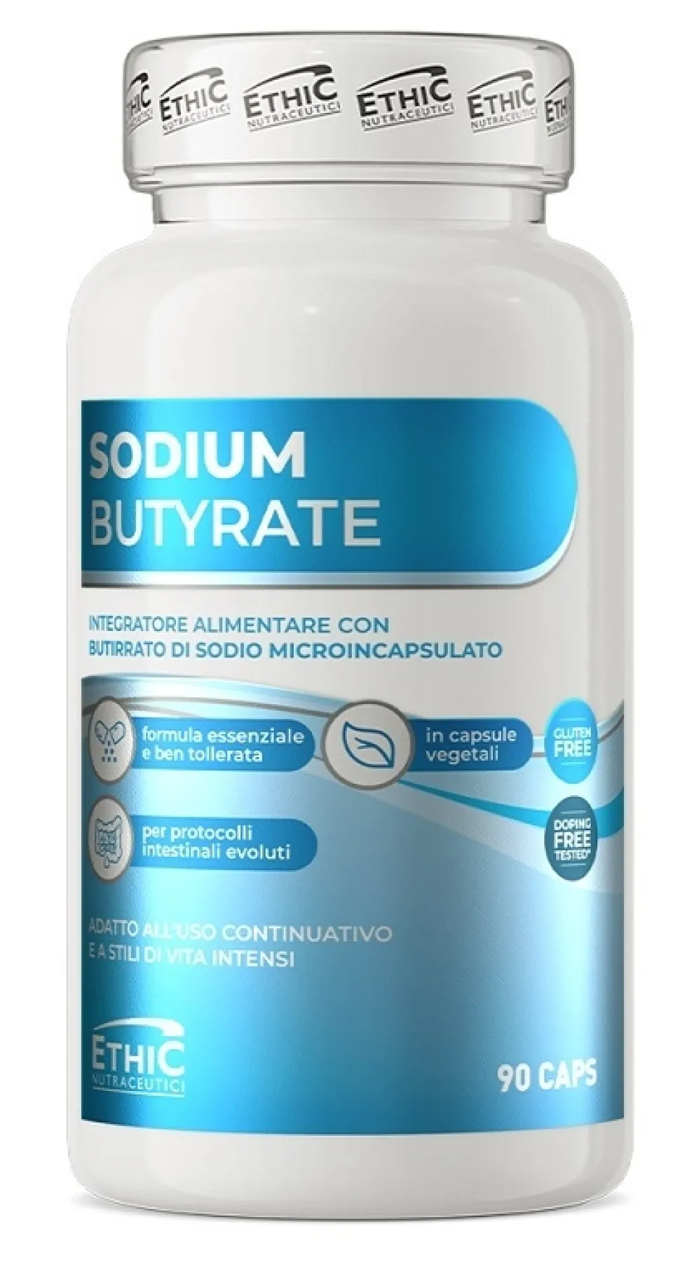 EthicSport Sodium Butyrate Integratore alimentare per il benessere intestinale, 90 capsule
