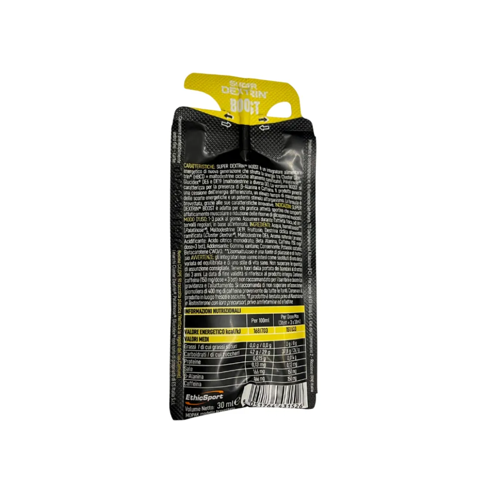 EthicSport Super Dextrin Boost - Gel energetico al limone per l'energia prolungata, 30 ml
