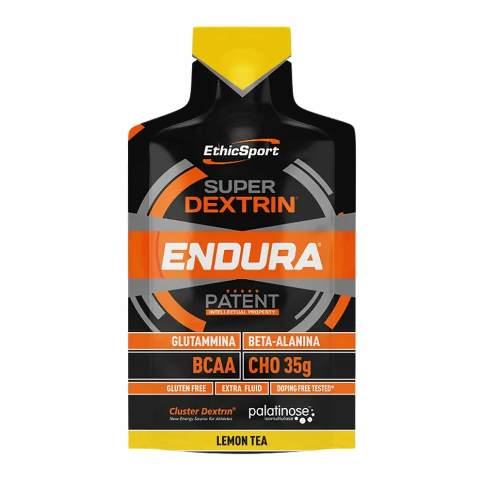 EthicSport Super Dextrin Endura al tè al limone - Gel energetico per sport di resistenza, 60 ml