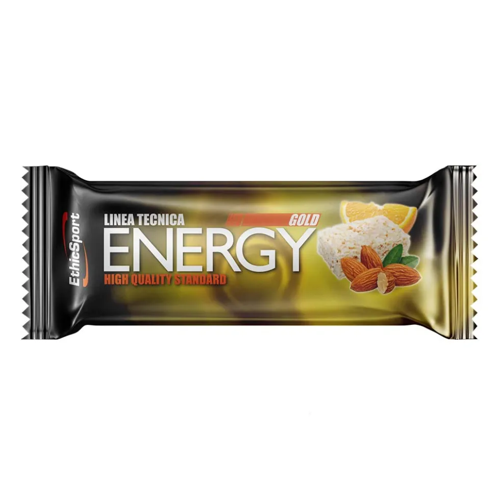 EthicSport Tecnica Energy Gold - Barretta energetica alla mandorla e arancia per sportivi, 35 g