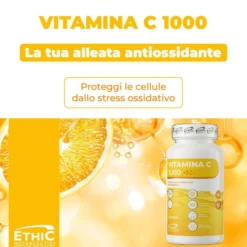 EthicSport Vitamina C 1000 - Integratore antiossidante per il sistema immunitario, 120 capsule