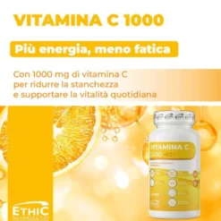 EthicSport Vitamina C 1000 - Integratore antiossidante per il sistema immunitario, 120 capsule