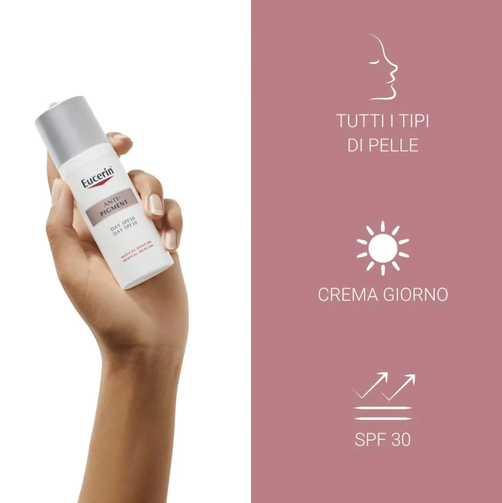 Eucerin Anti-Pigment Giorno SPF 30 - Crema viso idratante per ridurre le macchie scure, 50 ml