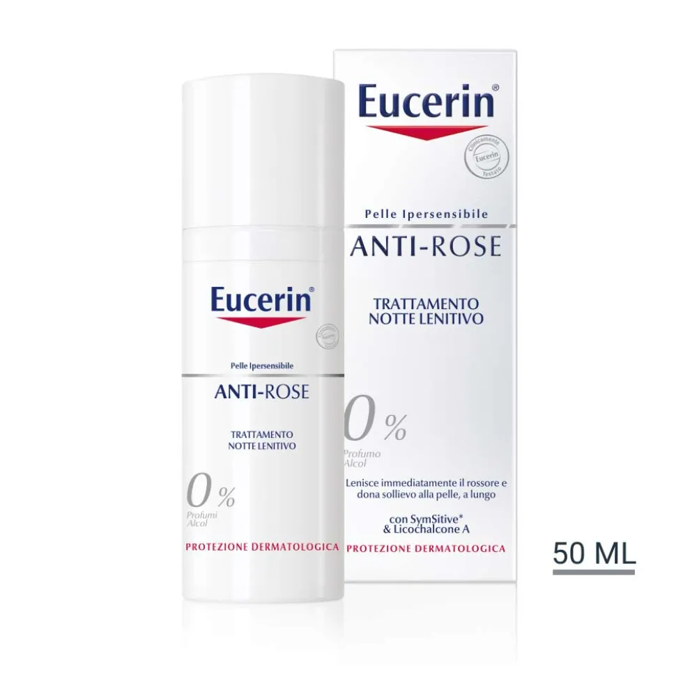 Eucerin Anti-Rose - Trattamento notte lenitivo per la pelle sensibile e arrossata, 50 ml
