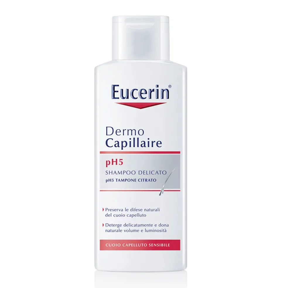 Eucerin DermoCapillaire pH5 - Shampoo delicato e lenitivo per il cuoio capelluto sensibile, 250 ml