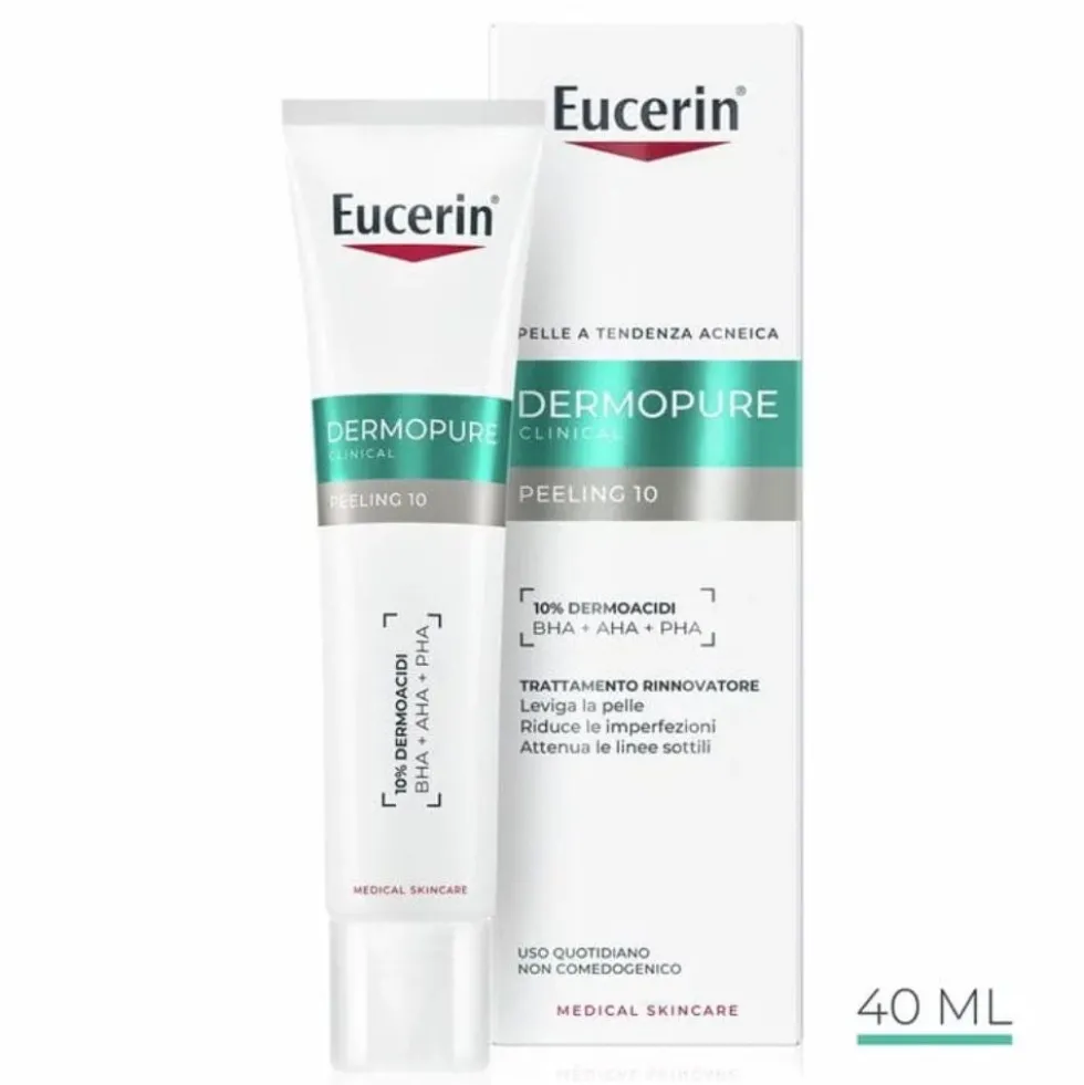 Eucerin Dermopure Clinical - Peeling Trattamento Rinnovatore per Pelle Grassa a Tendenza Acneica Sensibile, 40ml