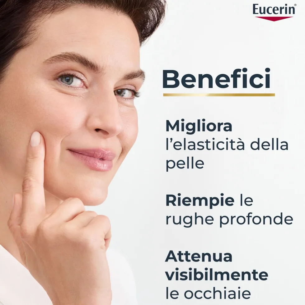 Eucerin Hyaluron-Filler + Elasticity SPF 15 - Crema contorno occhi anti-age per pelli mature, 15 ml