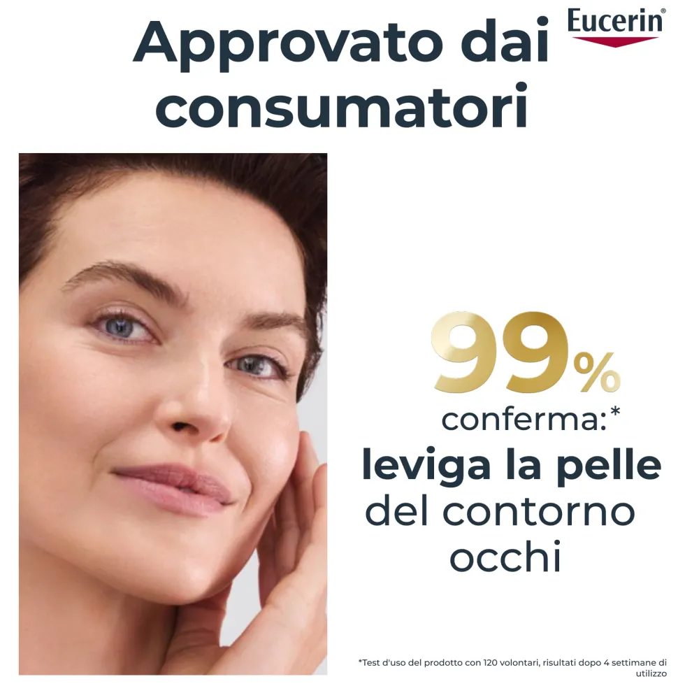 Eucerin Hyaluron-Filler + Elasticity SPF 15 - Crema contorno occhi anti-age per pelli mature, 15 ml