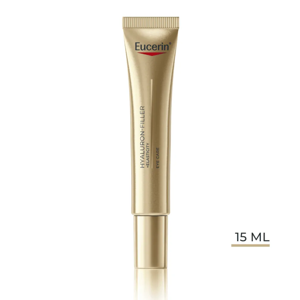Eucerin Hyaluron-Filler + Elasticity SPF 15 - Crema contorno occhi anti-age per pelli mature, 15 ml