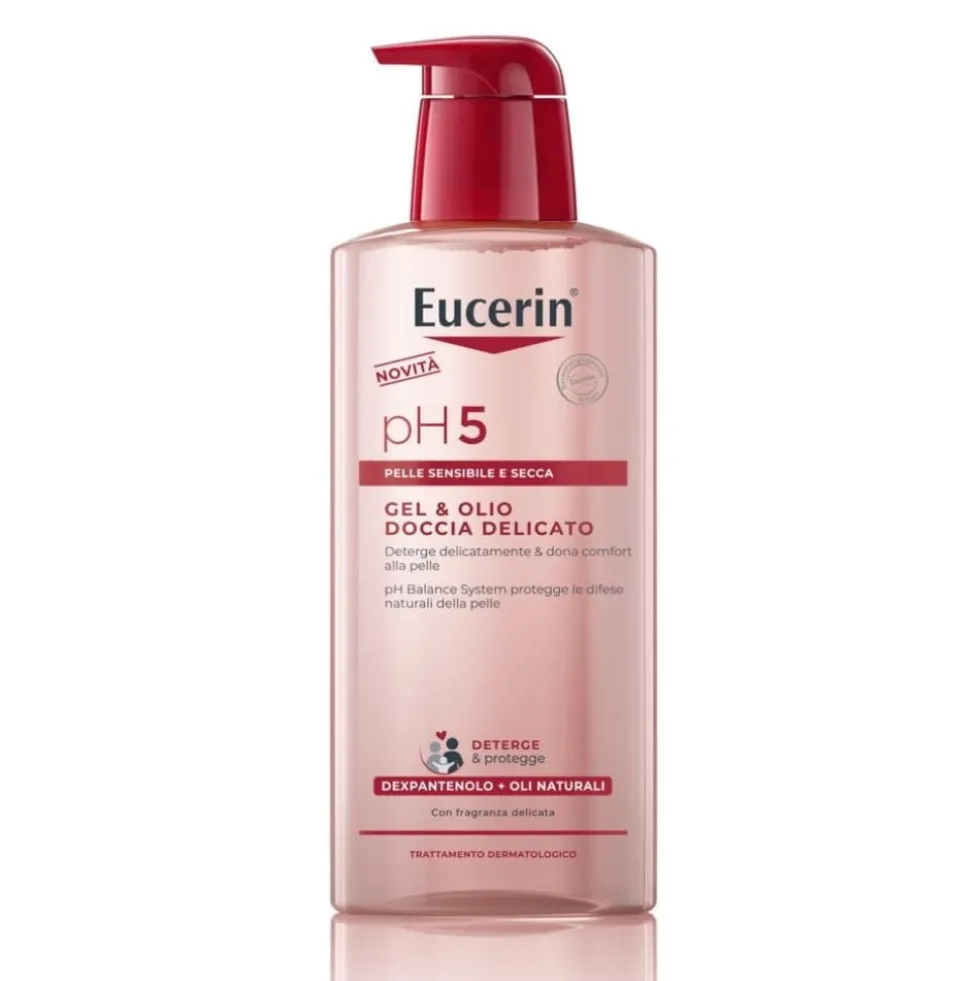 Eucerin pH5 - Gel & Olio Detergente Doccia Delicato Pelle Sensibile e Secca, 400ml