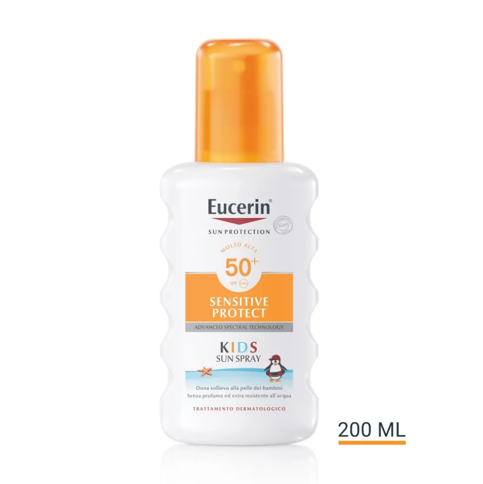 Eucerin Sun Protection Bambini SPF 50+ - Spray solare per la pelle sensibile e atopica, 200 ml