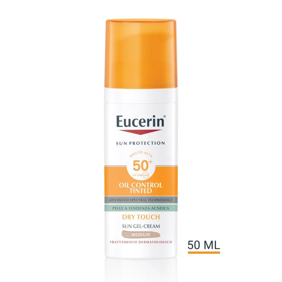Eucerin Sun Protection - Oil Control Tinted Medium Protezione Viso SPF50+, 50ml