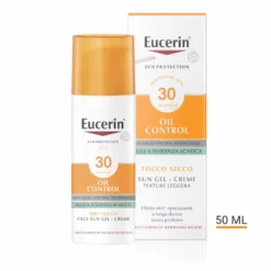 Eucerin Sun Protection Oil Control - Gel crema solare SPF 30 per la pelle a tendenza acneica, 50 ml