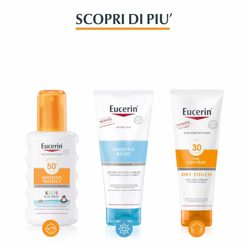 Eucerin Sun Protection Sensitive Protect - Crema solare viso SPF50+ per la pelle sensibile, 50 ml