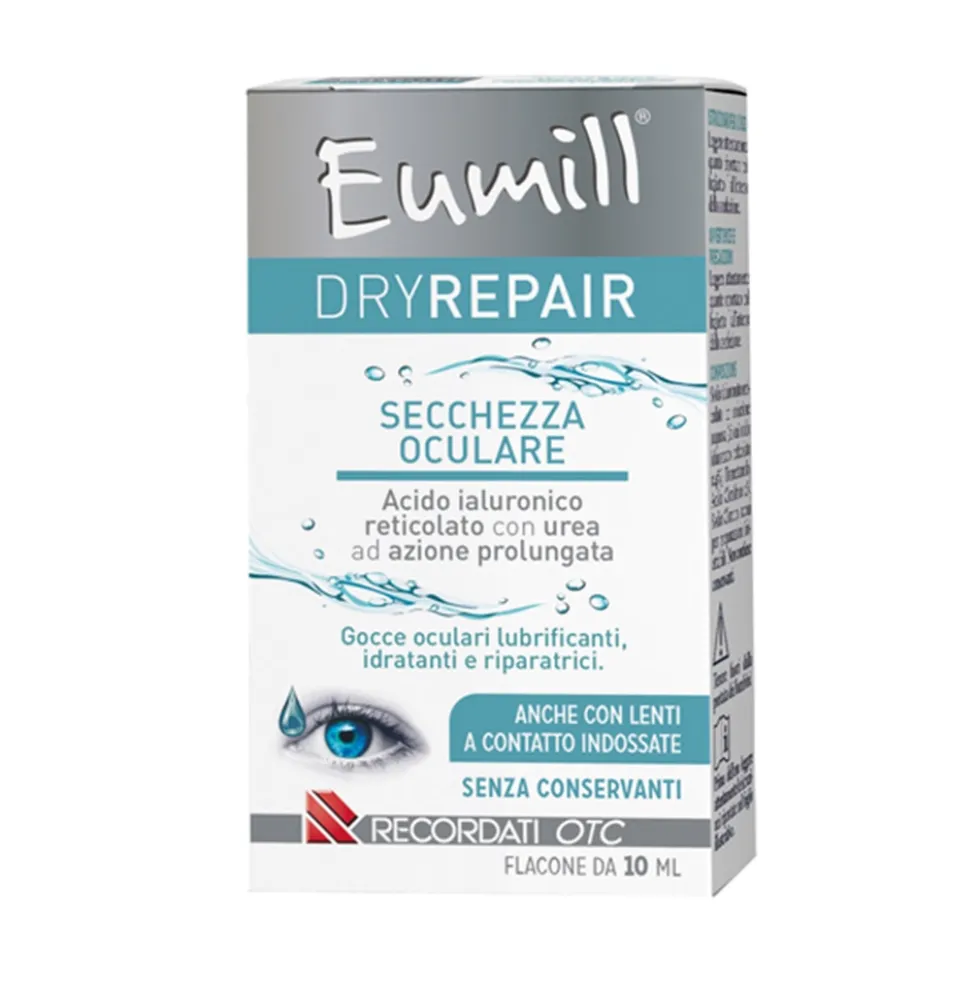Eumill DryRepair - Gocce oculari idratanti e riparatrici per la secchezza oculare, 10 ml