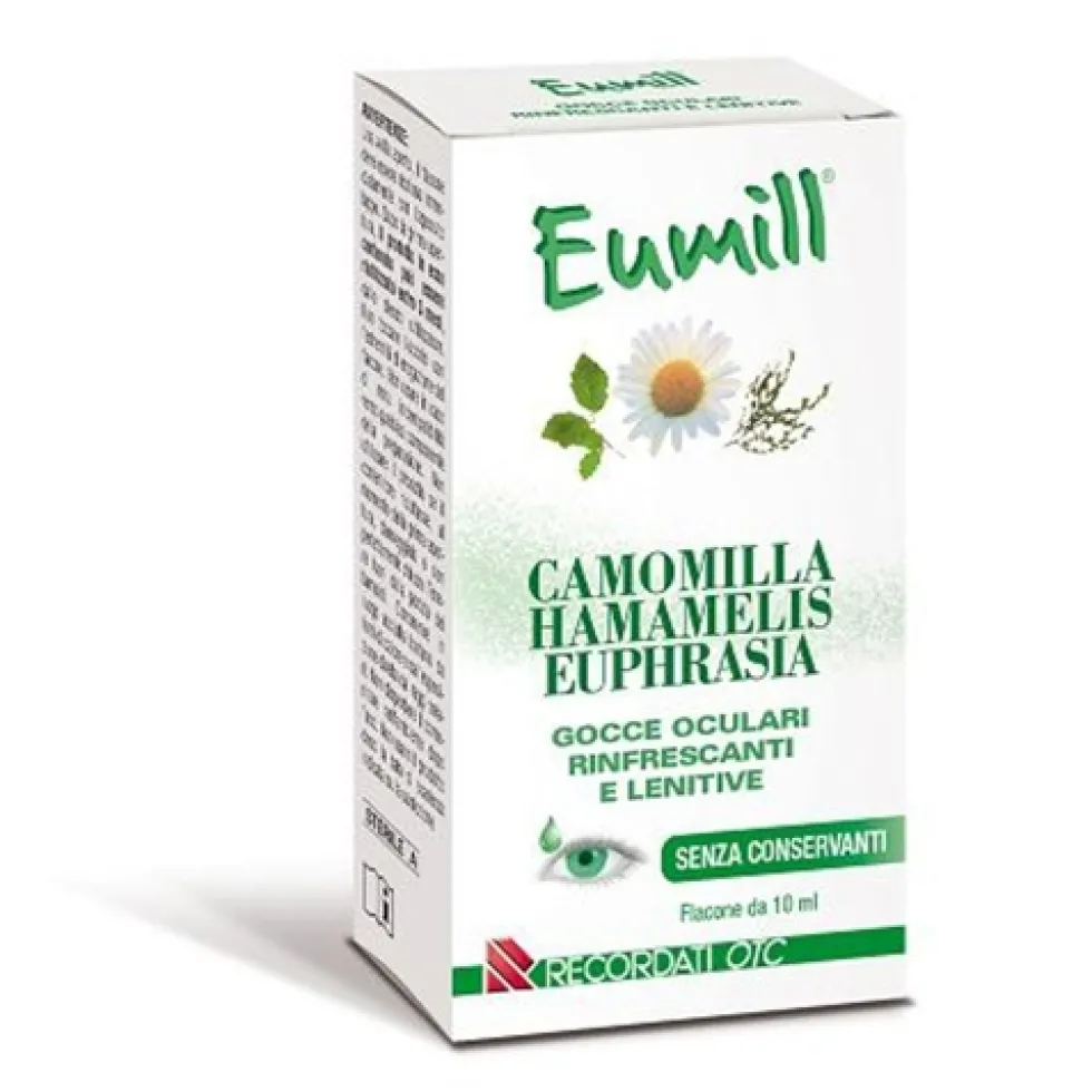Eumill Gocce oculari - Soluzione oftalmica rinfrescante e lenitiva per occhi stanchi, 10 ml