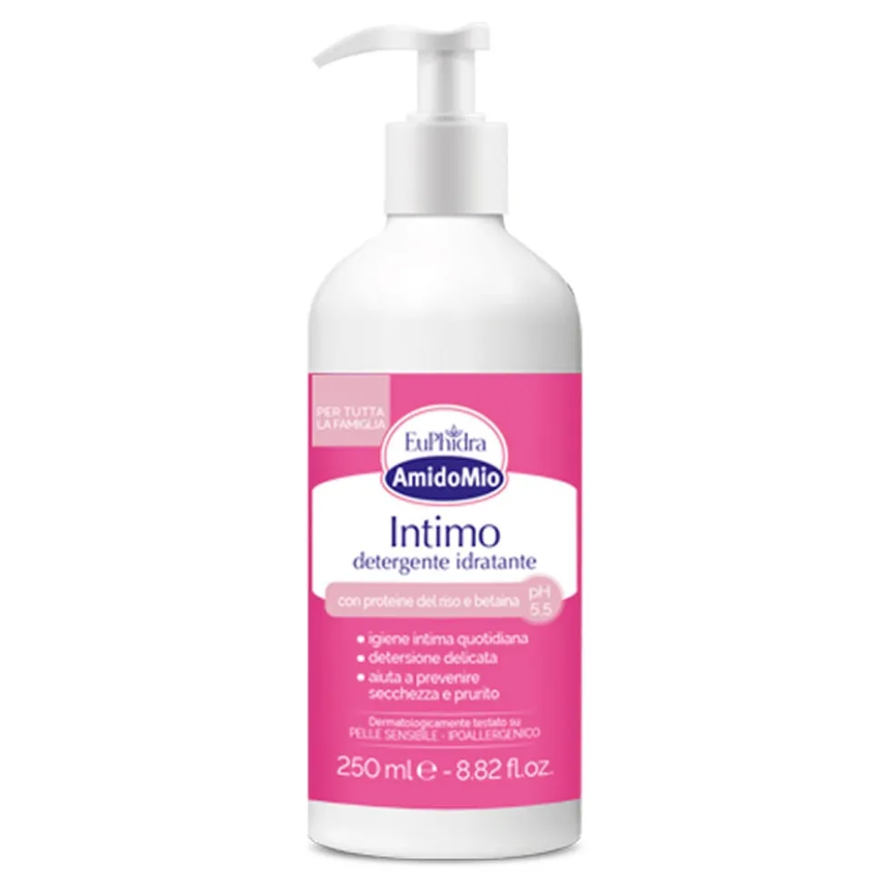 Euphidra AmidoMio - Detergente intimo idratante a pH 5.5 per prevenire la secchezza, 250 ml