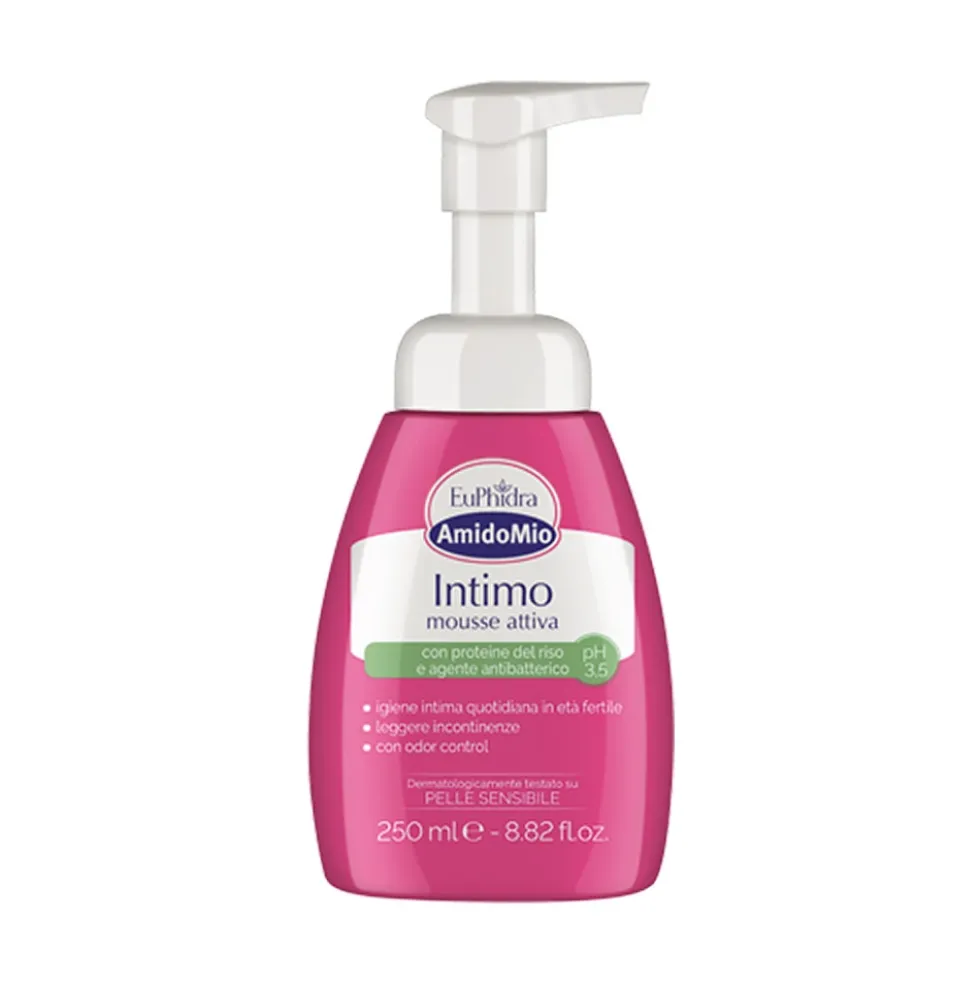 Euphidra AmidoMio - Intimo Mousse Attiva pH 3.5 con Agente Antibatterico, 250ml
