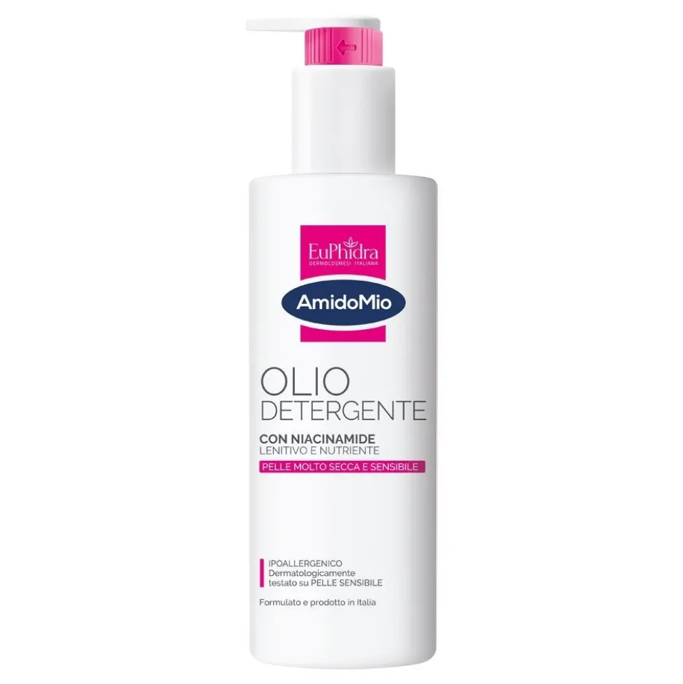 Euphidra Amidomio Olio Detergente lenitivo per la pelle secca e sensibile, 400 ml