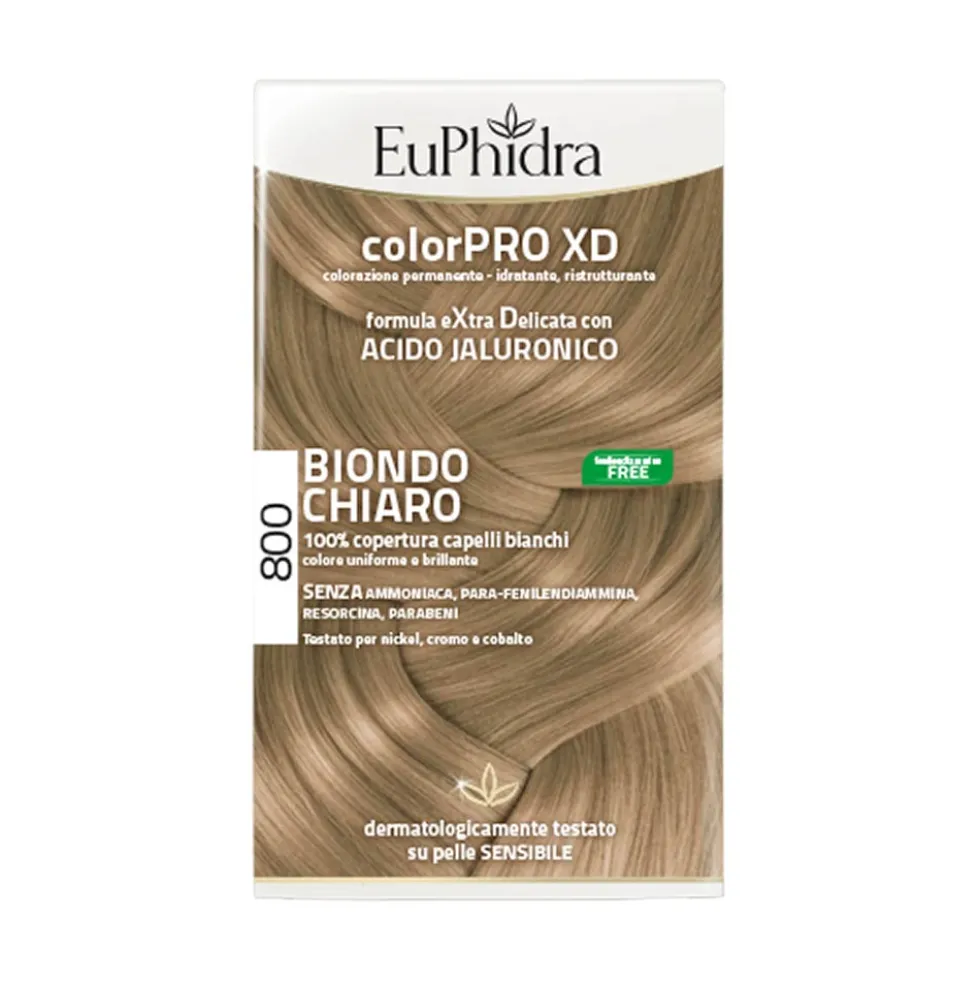 EuPhidra ColorPro XD 800 biondo chiaro - Colorazione permanente per i capelli bianchi, 1 kit