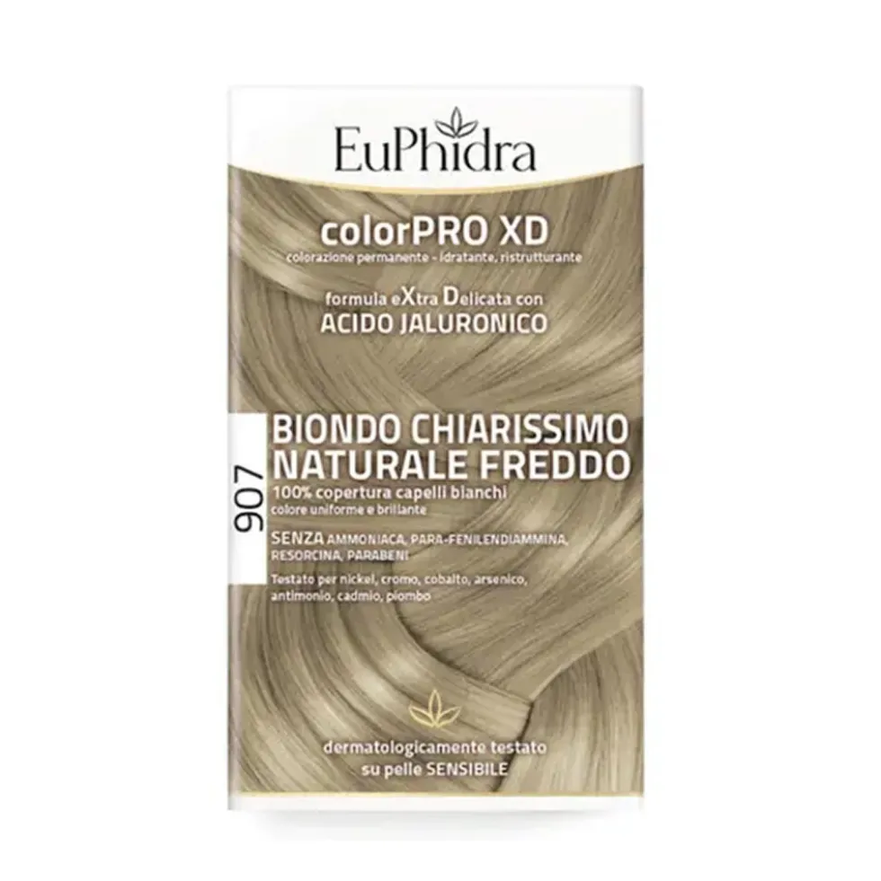 EuPhidra ColorPro XD 907 Biondo Chiarissimo Naturale Freddo - Tinta permanente per i capelli, 120 ml